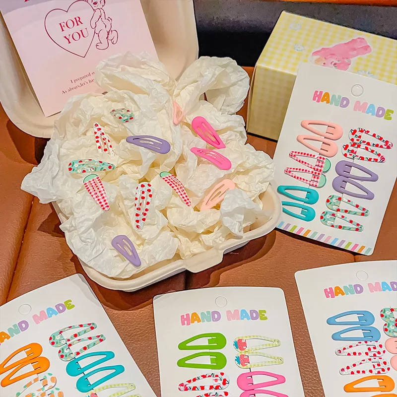 6/12 Uds. Clips laterales para el cabello con forma de gota de agua para niños, pasadores de aleación dulces para niñas, horquillas, accesorios para el cabello para niños - imagen 4