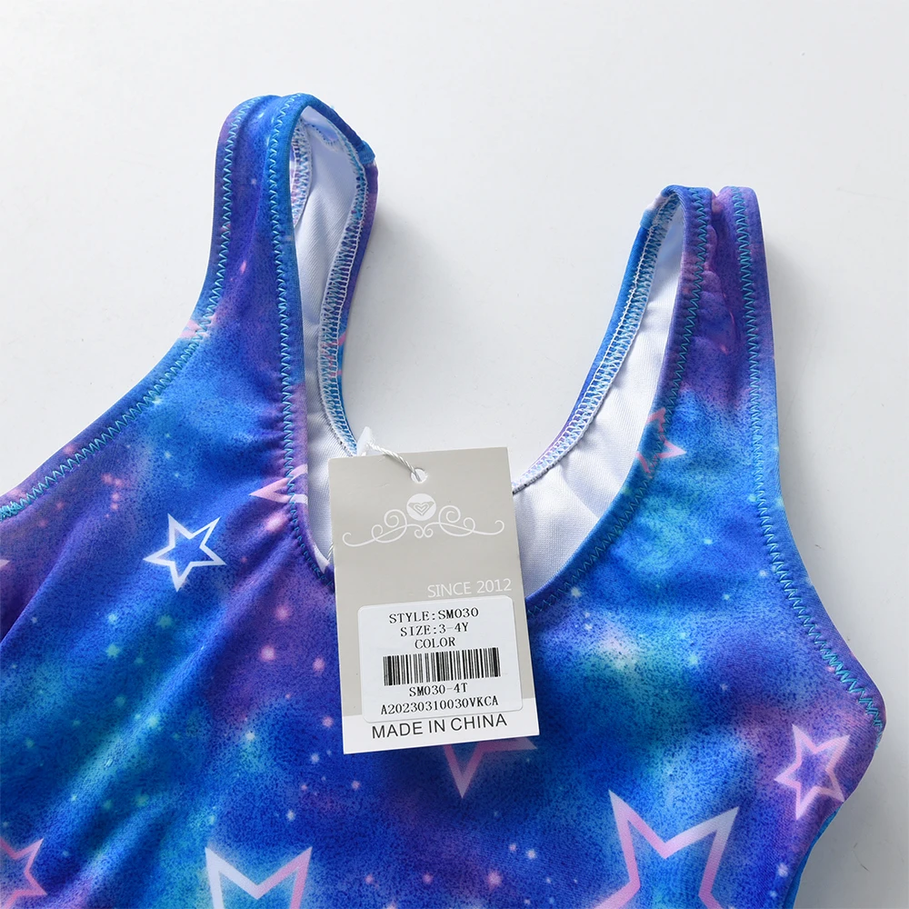 DXTON Traje de baño una pieza para niña con estrellas elástico verano - imagen 3