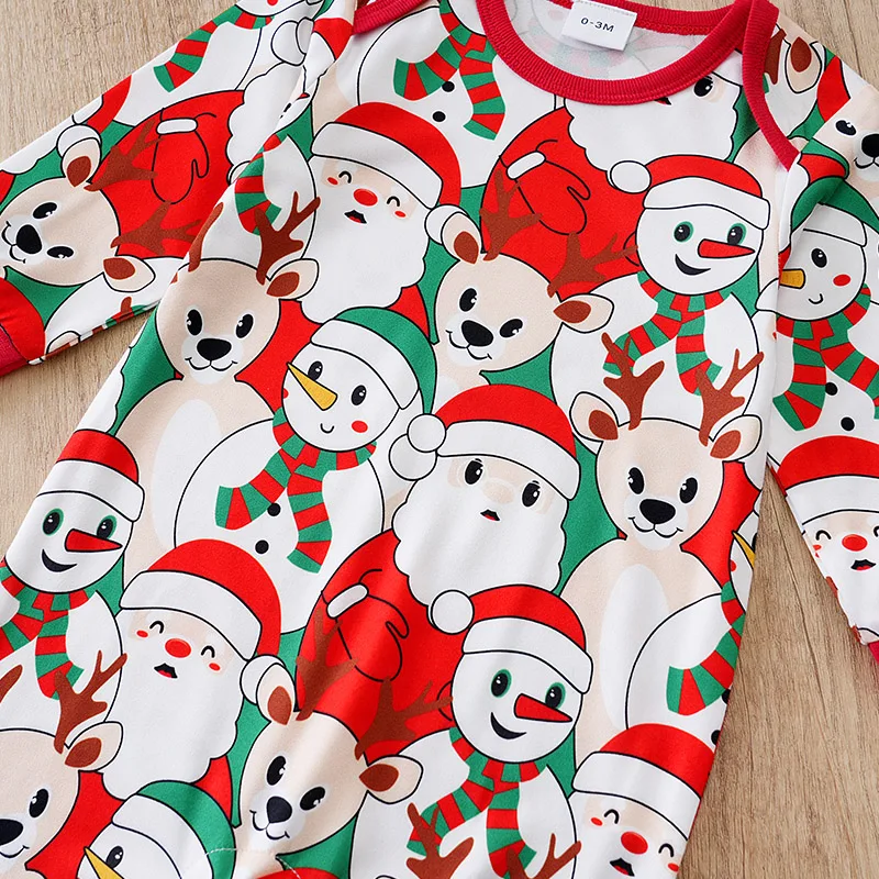 Mameluco Navidad rojo para bebé – Manga larga con estampado Papá Noel - imagen 5