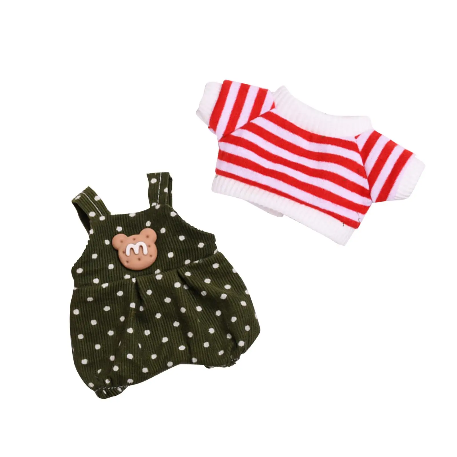 Mini 6 inch Doll Clothes Adorable T Shirts Girls Gift Doll Pants Outifits Doll Clothes for Pendant Doll Age 5-7 8-10 Kids