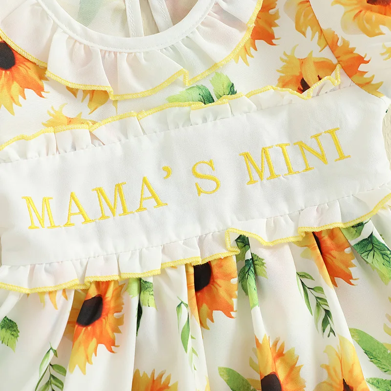 Pelele para niñas de 0 a 18 meses, vestido informal con estampado Floral y Bordado de letras, mono de manga corta para recién nacidos, ropa bonita para niños pequeños - imagen 5