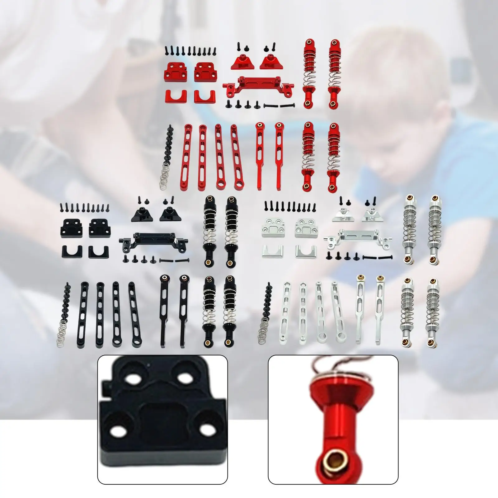 Soporte de choque RC, amortiguador de Metal, varilla de tracción, varilla de enlace delantera y trasera adecuada para actualizaciones de coche 1/12 RC al aire libre