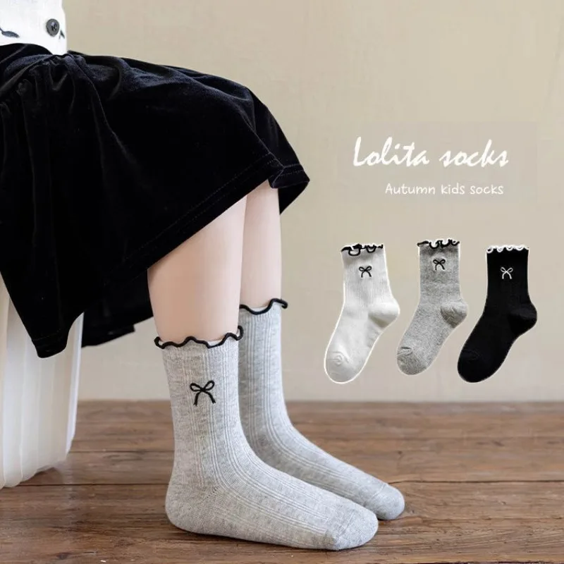 Calcetines para niñas estilo coreano de algodón con volantes y encaje - imagen 5