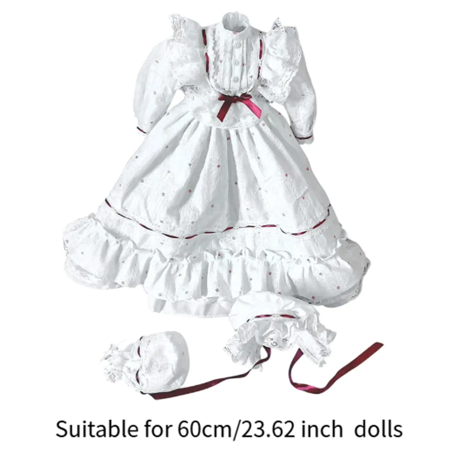 1/3 BJD Doll Dress Easy to Wear Birthday Gifts 24in Doll Retro Style Dress