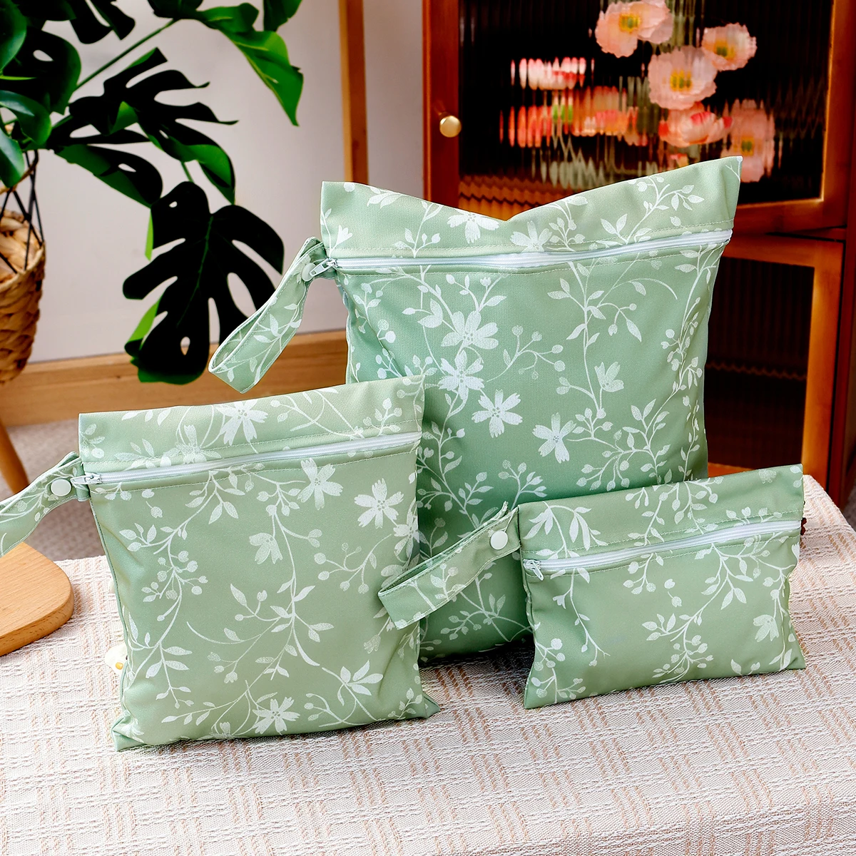 HappyFlute-Juego de fundas para pañales reutilizables, impermeables, con cremallera suave, bolsa húmeda, uso en múltiples escenarios, bolsillo colgante para viajes, 3 uds.