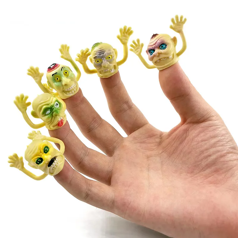 Figuras de dedo de fantasma de Halloween, modelo de descompresión, decoración del hogar artesanal, accesorios de decoración de jardín de hadas en miniatura modernos, 6 uds. - imagen 3