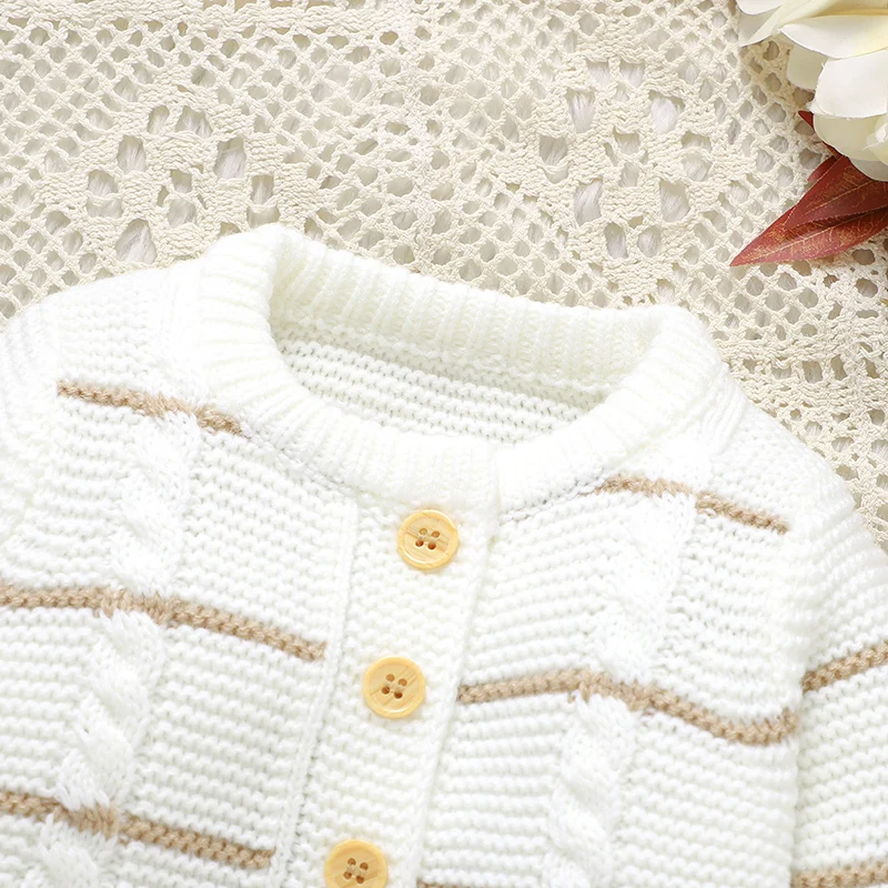 Conjuntos de ropa de invierno para bebé, suéteres informales de manga larga, chaquetas + peleles, trajes para niños y niñas, ropa tejida para niños pequeños de 2 uds. - imagen 2