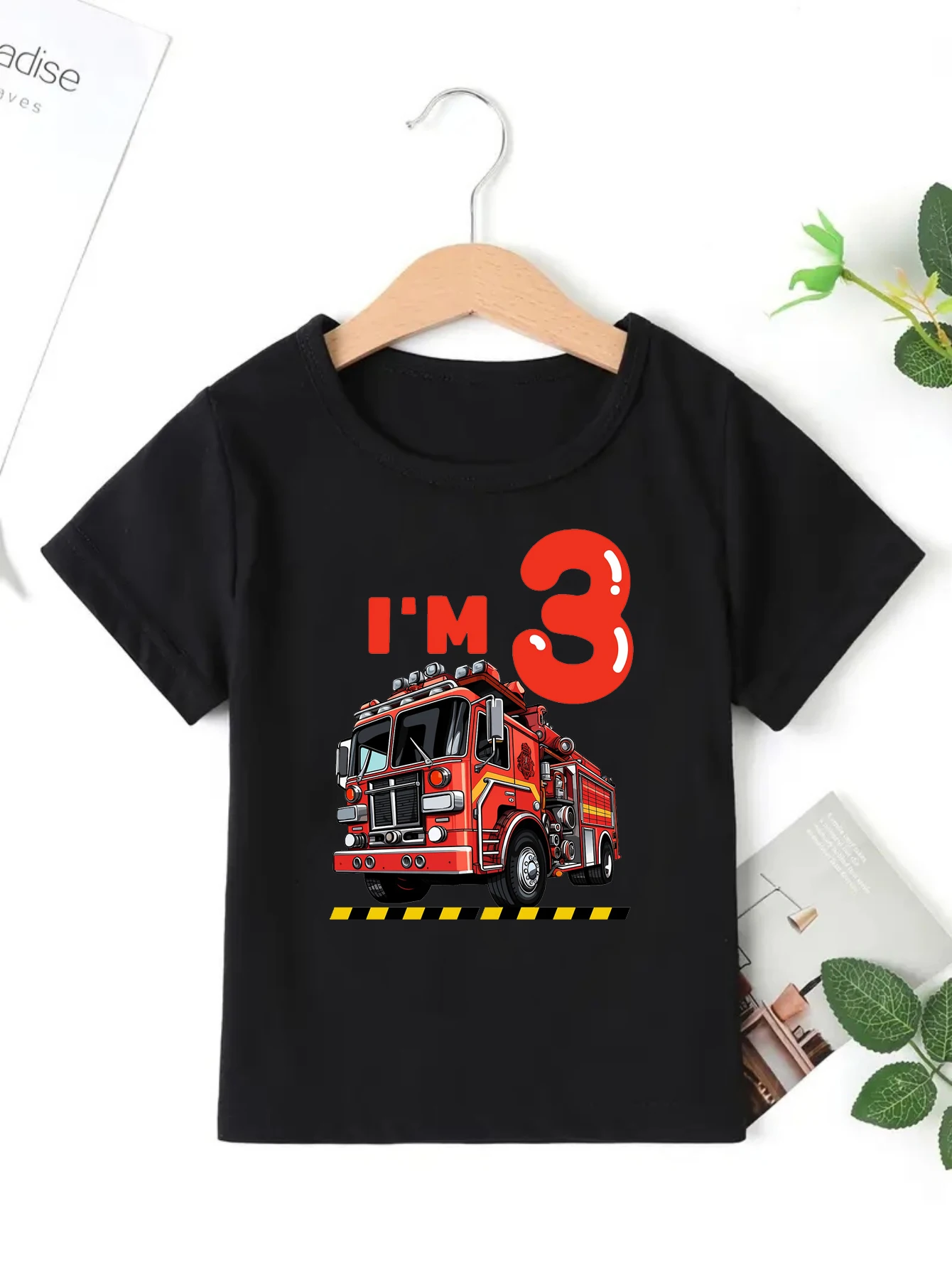 Camiseta con estampado de camión de bomberos I Am 2nd/3rd, ropa para niños, camiseta para niños pequeños, el mejor regalo de cumpleaños, camiseta de manga corta