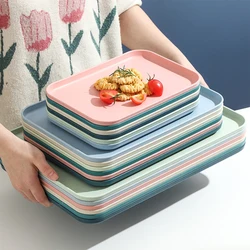 Bandeja rectangular de plástico multiuso para servir