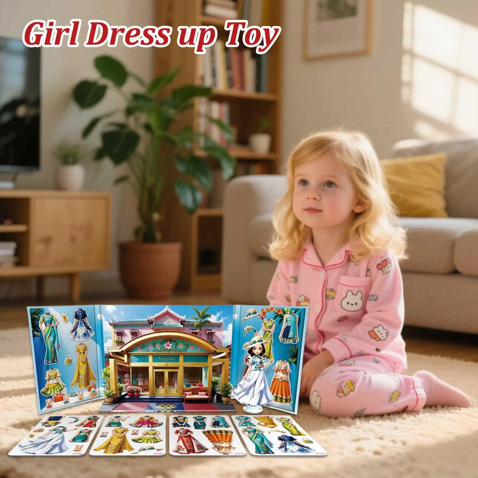 Vestido magnético de princesa, pegatinas de muñecos de papel con imán, juguetes educativos, juego de simulación para niños y niñas, juegos de viaje para fiestas - imagen 2