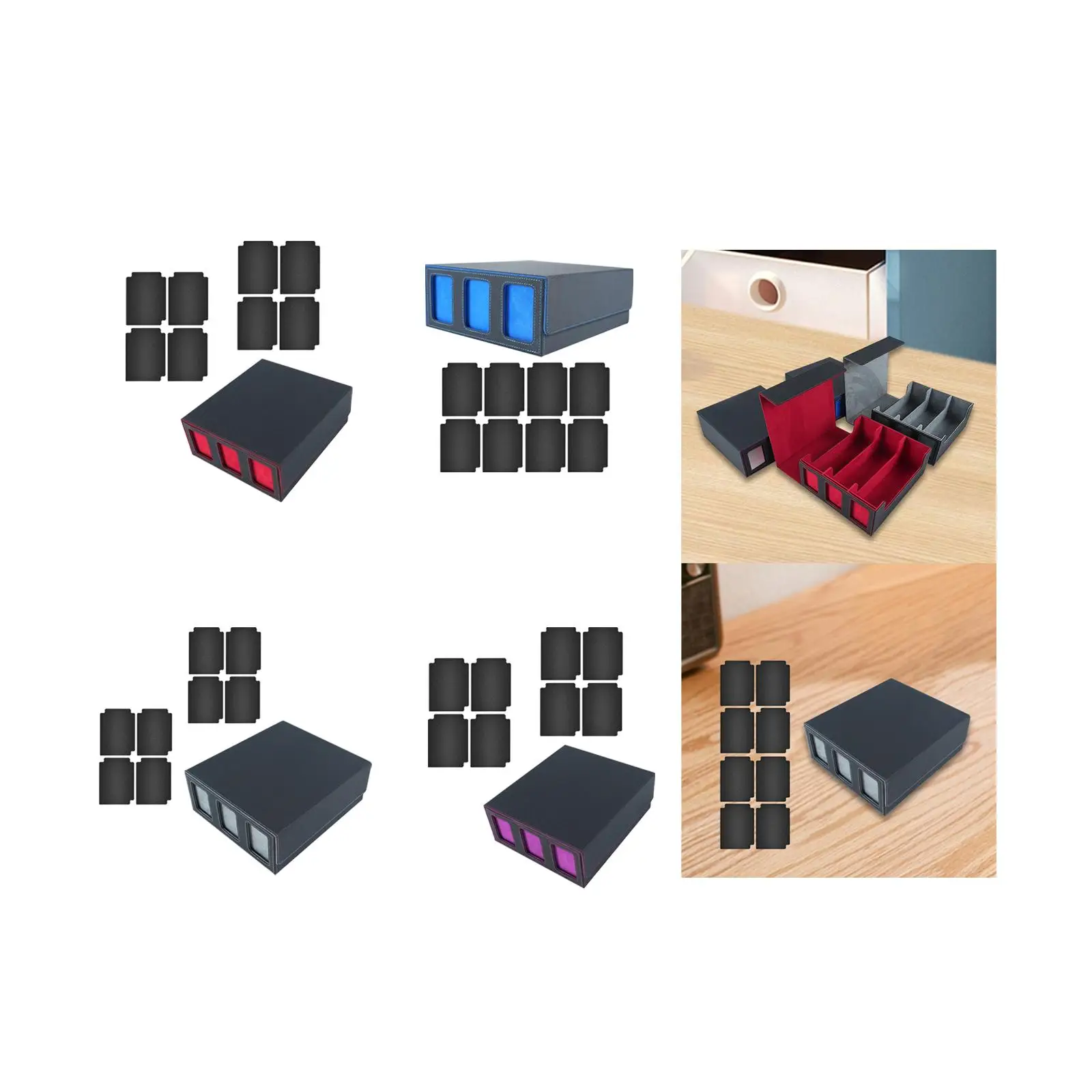 Trading Card Deck Box with 8 Card Dividers Multipurpose Premium Standard Gathering Card Toy Magnetics Closure Sports Cards Case