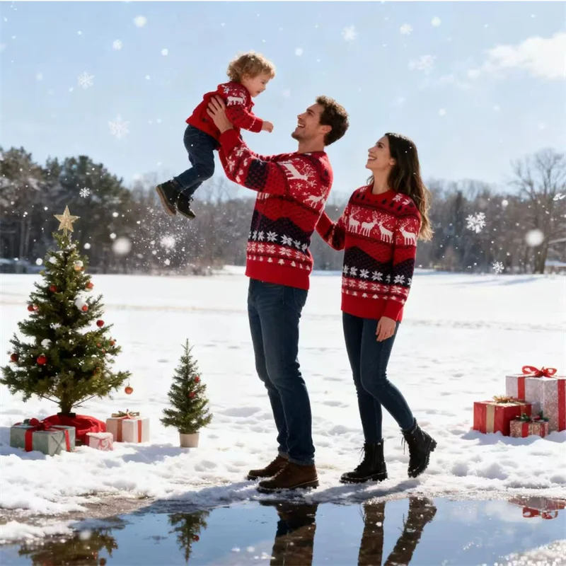 Conjunto de suéteres navideños a juego para padres e hijos - imagen 3