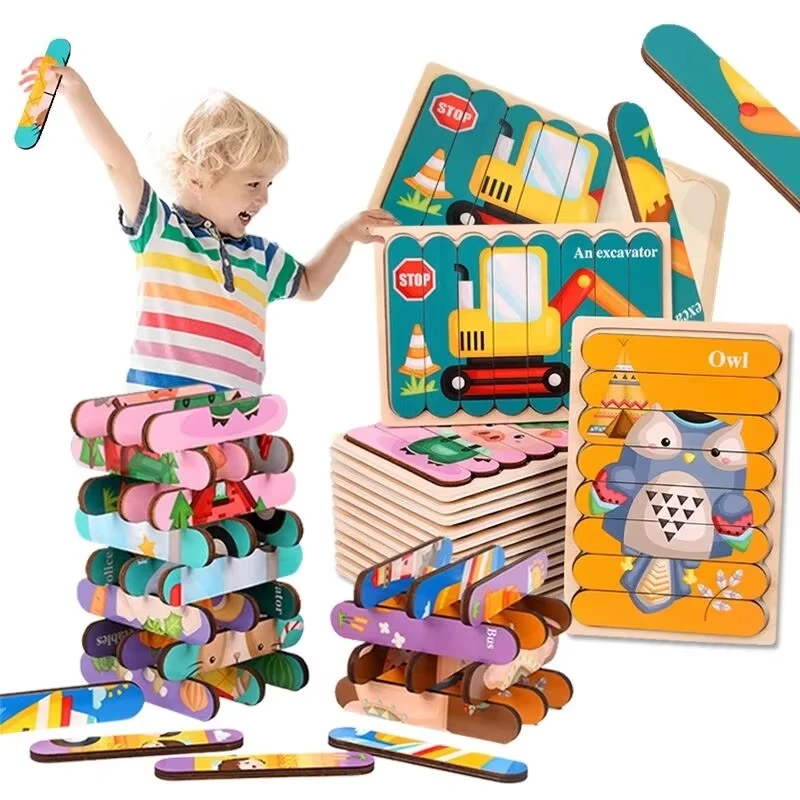 Puzzle 3D Montessori de madera – Juguete educativo 2-3 años - imagen 5