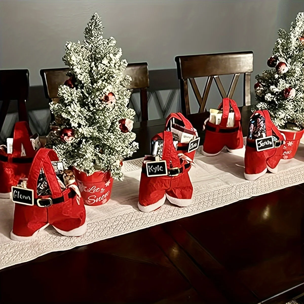 Pantalones de Papá Noel para niños con bolsas de dulces - imagen 2