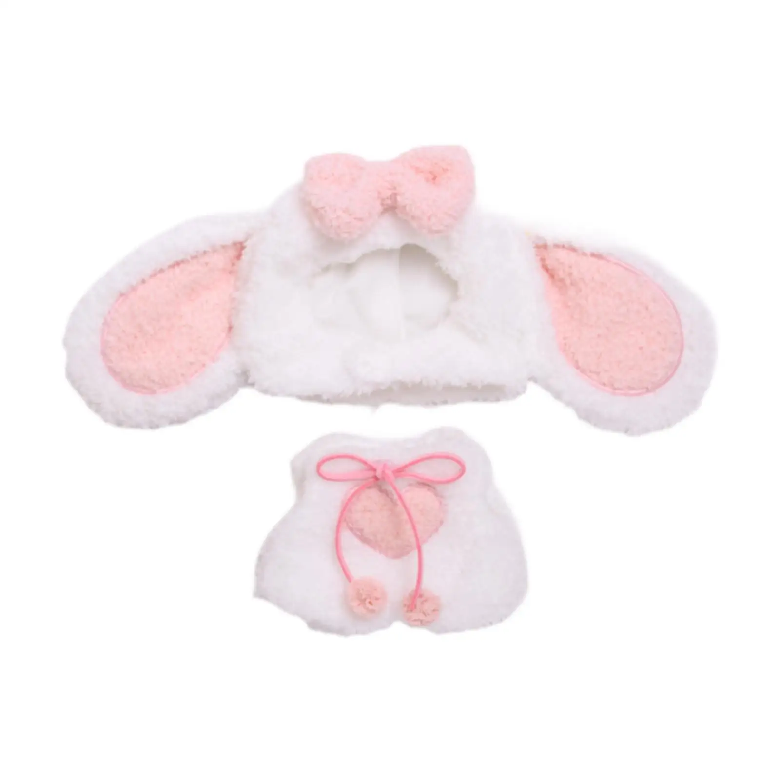 2x Dolls Bunny Jumpsuit and Hat Miniature Clothes for 15-17cm Dolls Dress up