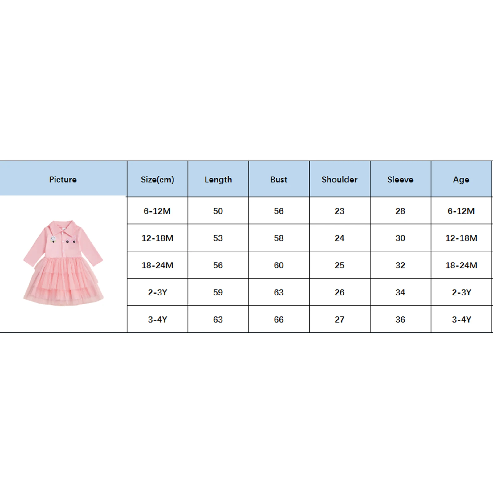 Tregren Vestido bordado para niñas de corte A con tul y manga larga - imagen 5