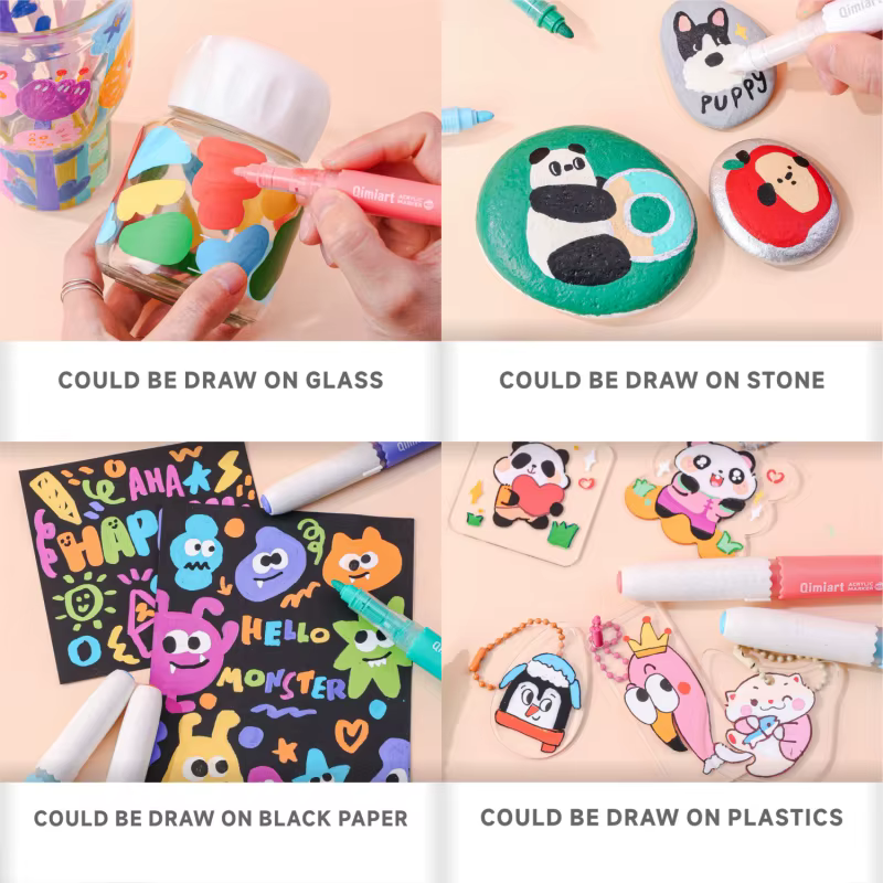 Marcadores acrílicos infantiles con tinta inteligente y bolsa de tela - imagen 2