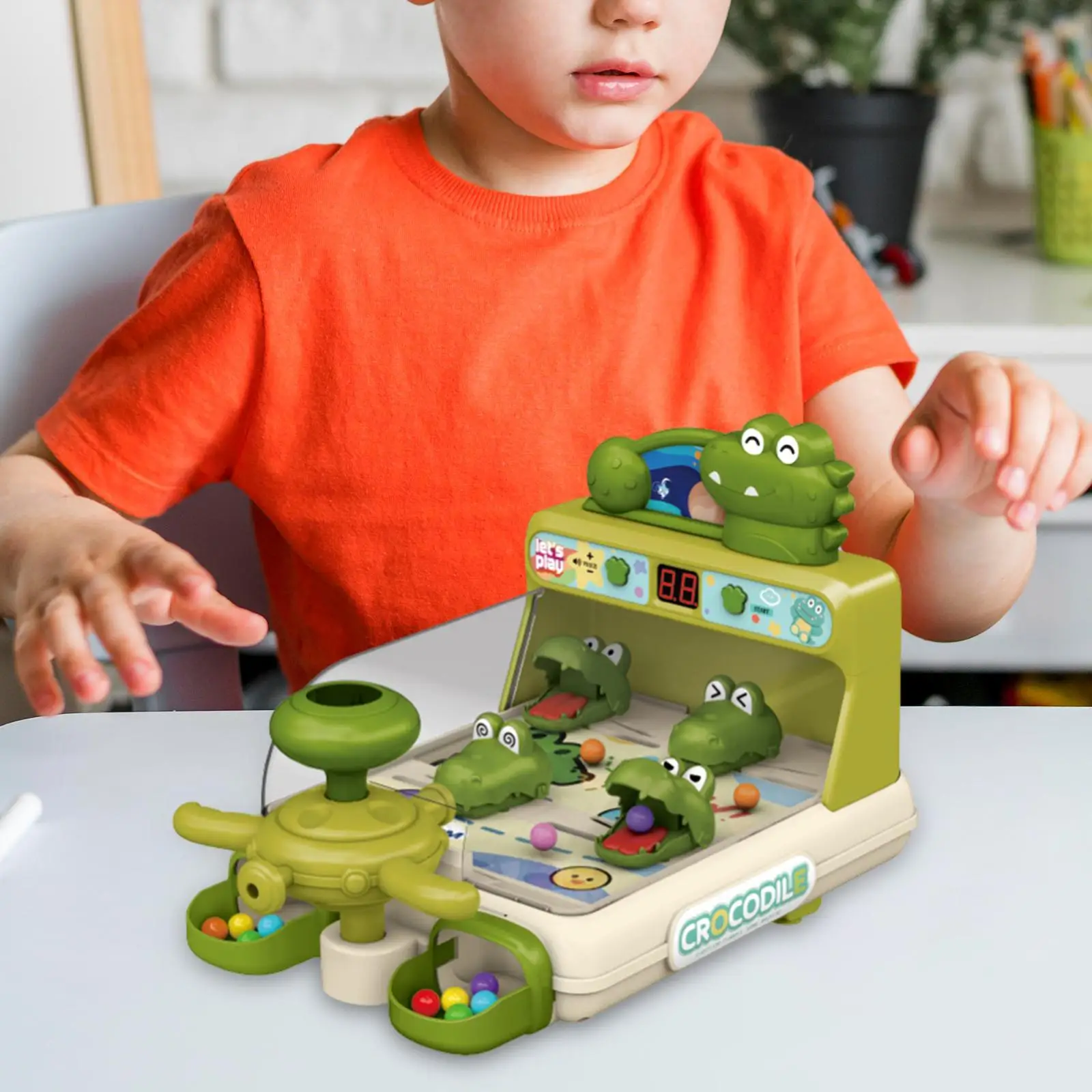 Crocodile Pinball Machine Party Favor Hand Eye Coordination Sturdy Educational Toy Interactive Game for Kids Ages 3 4 5 6