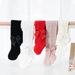 Medias de encaje para niñas, mallas finas de malla de verano para bebés y niñas, pantimedias ajustadas de algodón elegantes para niños, mallas ajustadas con lazo