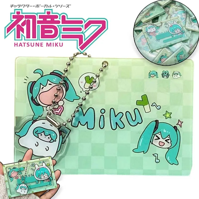 Hatsune-portatarjetas transparente de acrílico Miku, estuche de negocios para autobús, funda para tarjeta de identificación de crédito bancaria, funda impermeable para tarjeta de identificación