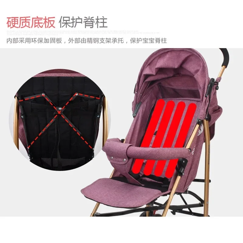 Cochecito para niños, artefacto para caminar para bebés, carrito con paraguas, puede sentarse, acostarse, plegable, cochecito de bebé de viaje portátil - imagen 3
