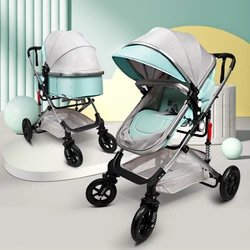 Cochecito de bebé convertible con capazo XL y ruedas todoterreno