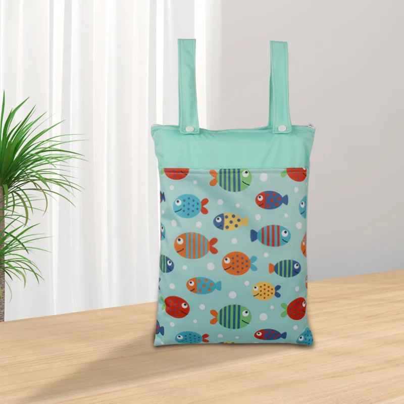 Bolsa de pañales bolsas húmedas, bolsas de mamá de gran capacidad bolsas de cosméticos impermeables, almacenamiento multifuncional, almacenamiento de artículos de natación al aire libre