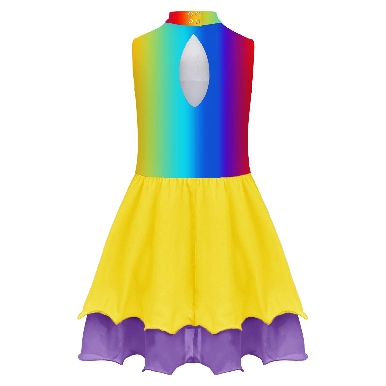 Vestido de baile de patinaje artístico para niñas, disfraz de bailarina, tutú de Ballet, ropa de gimnasia contemporánea moderna - imagen 3