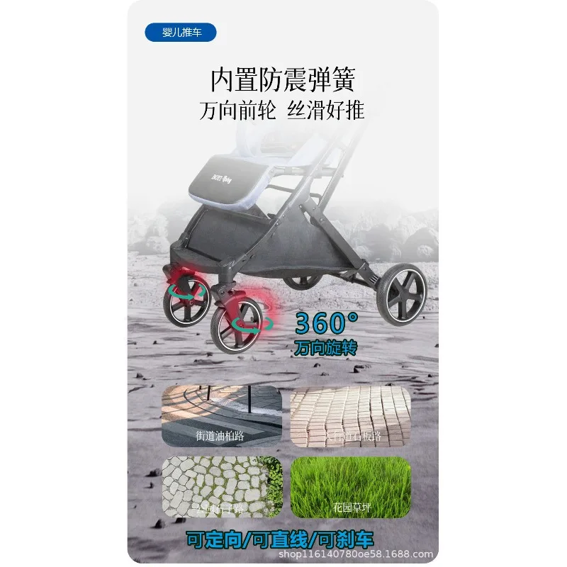 Carro para bebé recién nacido de 0 a 3 años, ligero, sencillo y portátil, asiento y tumbado - imagen 3