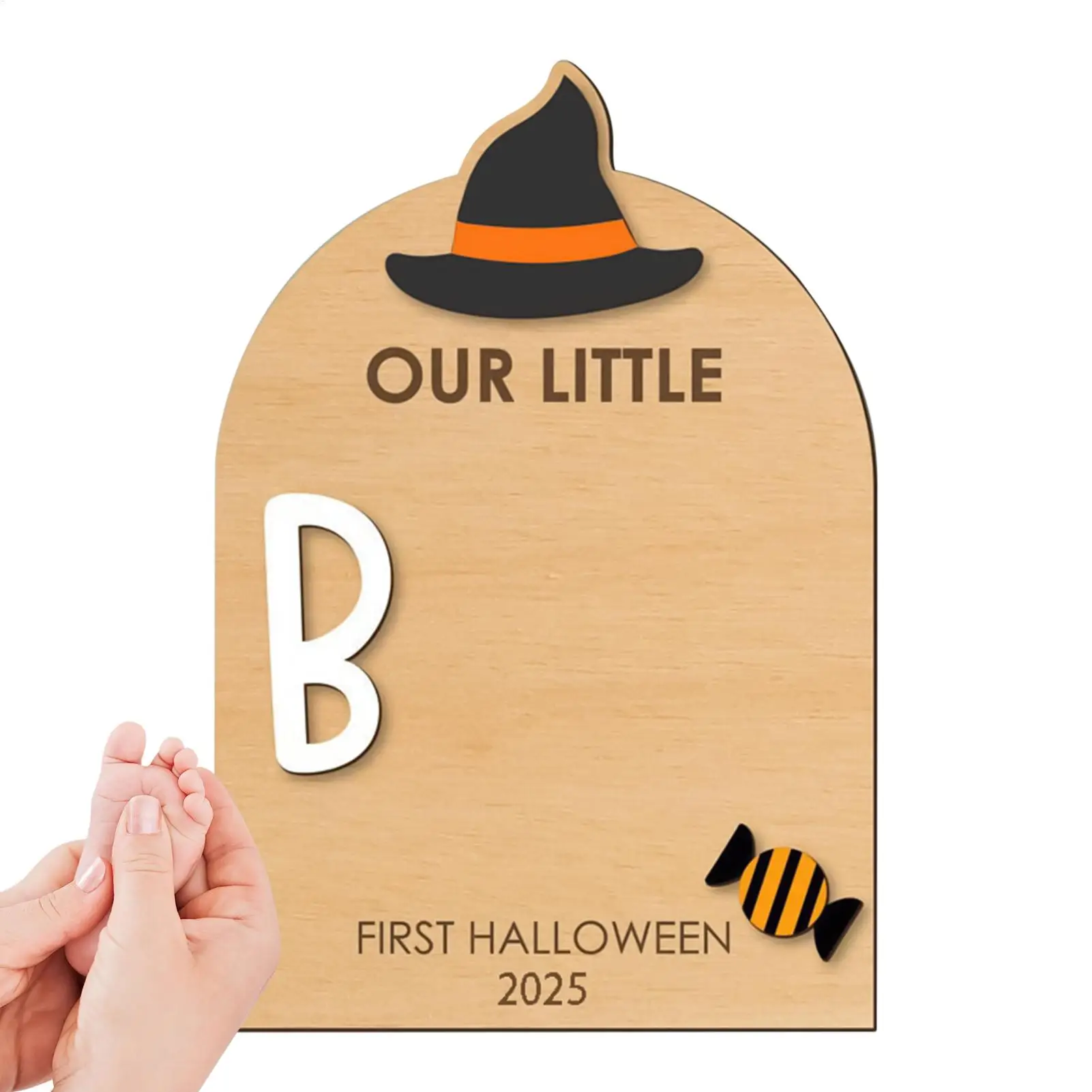 Kit de huella de bebé, huella de Halloween o huella de mano, letrero artístico, Kit artesanal con almohadilla de tinta, adorno de mano para ducha de nacimiento, mamá, papá y niños