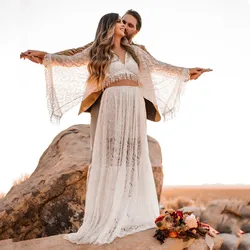 Vestido de maternidad con encaje para sesiones fotográficas de bebé