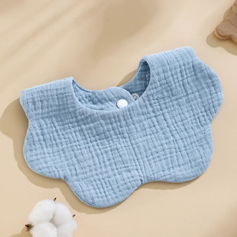 Babero de muselina ajustable de algodón para bebé con forma de flor - imagen 4