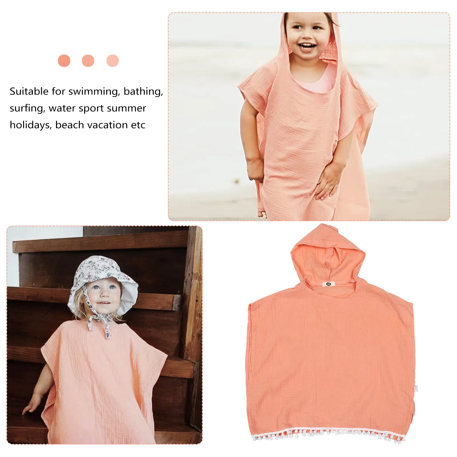 Traje de baño con capucha para niños pequeños, ropa ligera de algodón, ropa de verano para niños, ropa de playa transpirable de secado rápido con capucha para bebés - imagen 5