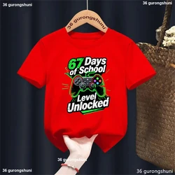 Camiseta infantil manga corta de vuelta al cole con estampado divertido