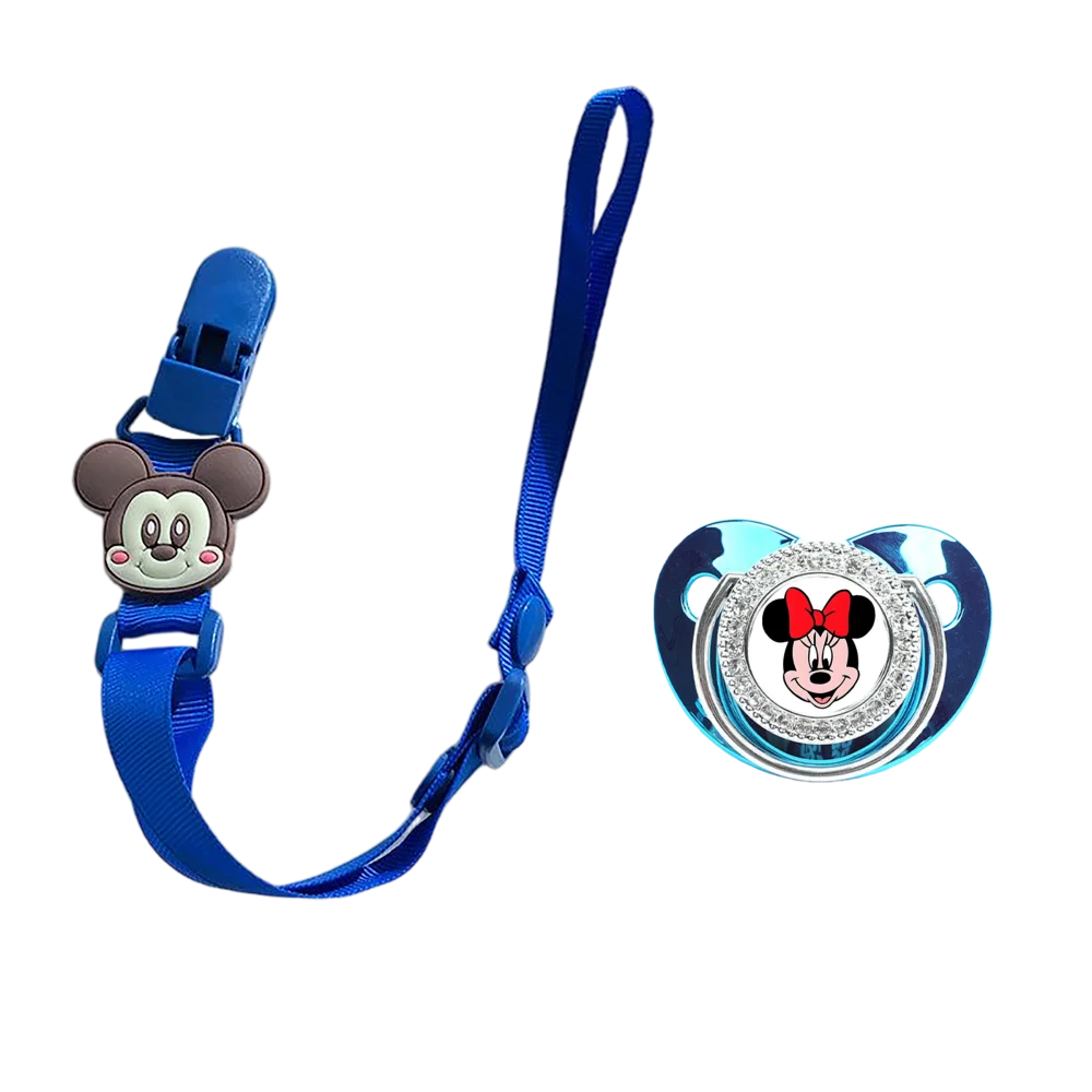 Chupete de bebé de 0 a 18M, clip de cadena, cristal brillante, masticable oral, boca de juego, chupete lujoso para recién nacido, tetina de alimentación de dibujos animados para bebé - imagen 4