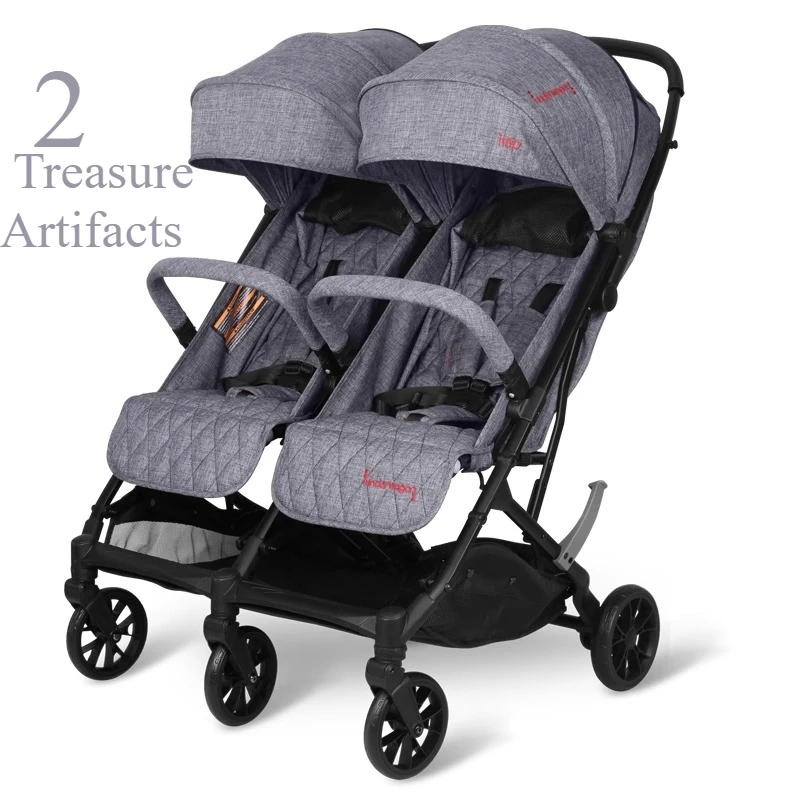 Cochecito gemelo kinderwagon integrado, ligero, plegable, para recién nacido de 0/4 años, puede sentarse y acostarse