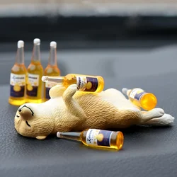 Figuras de resina adorable con mini cervezas para cuarto infantil