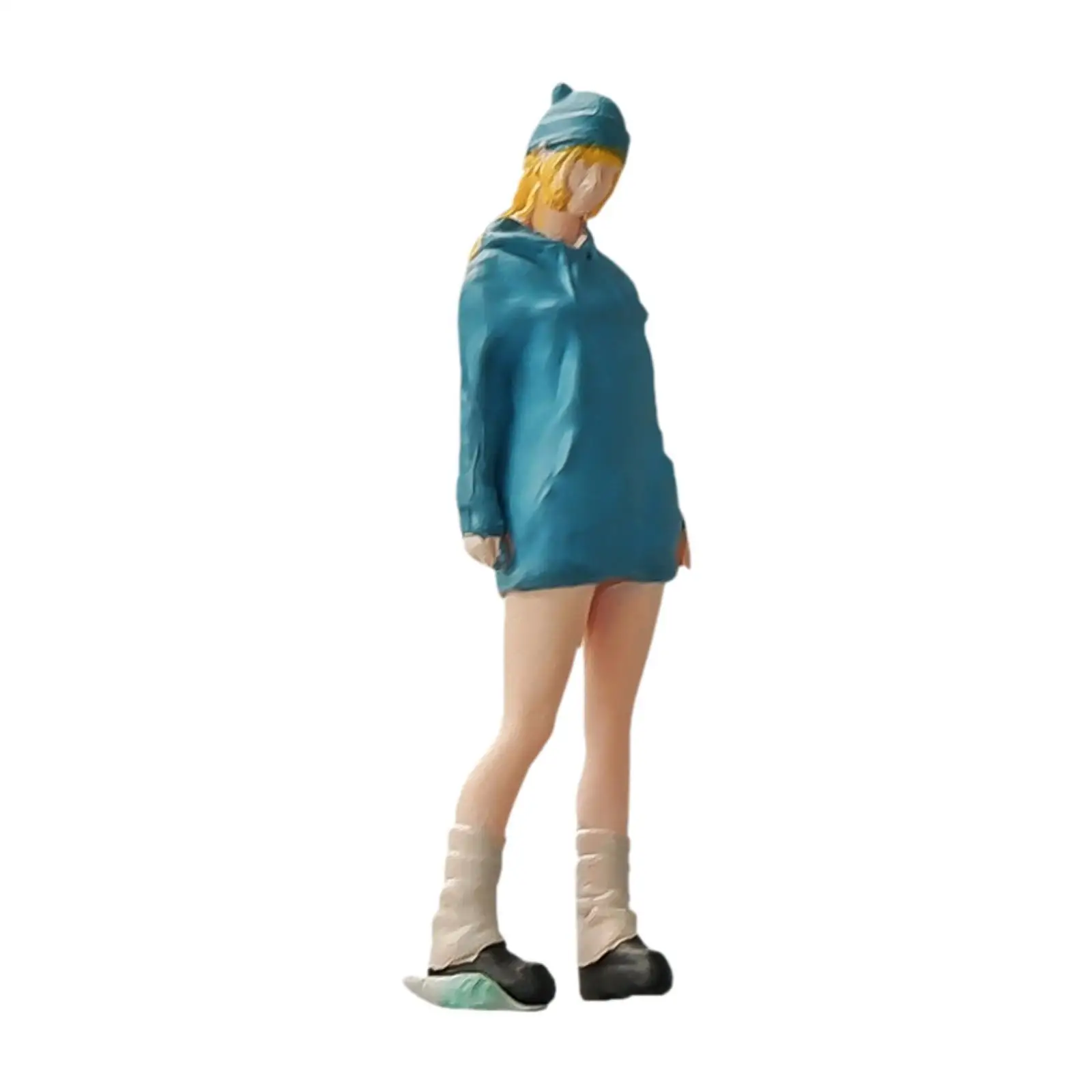1/64 Girl Figure Model Miniature Scene Layout Decoration Collections S Gauge Diorama Scenery Resin Figurine Decor