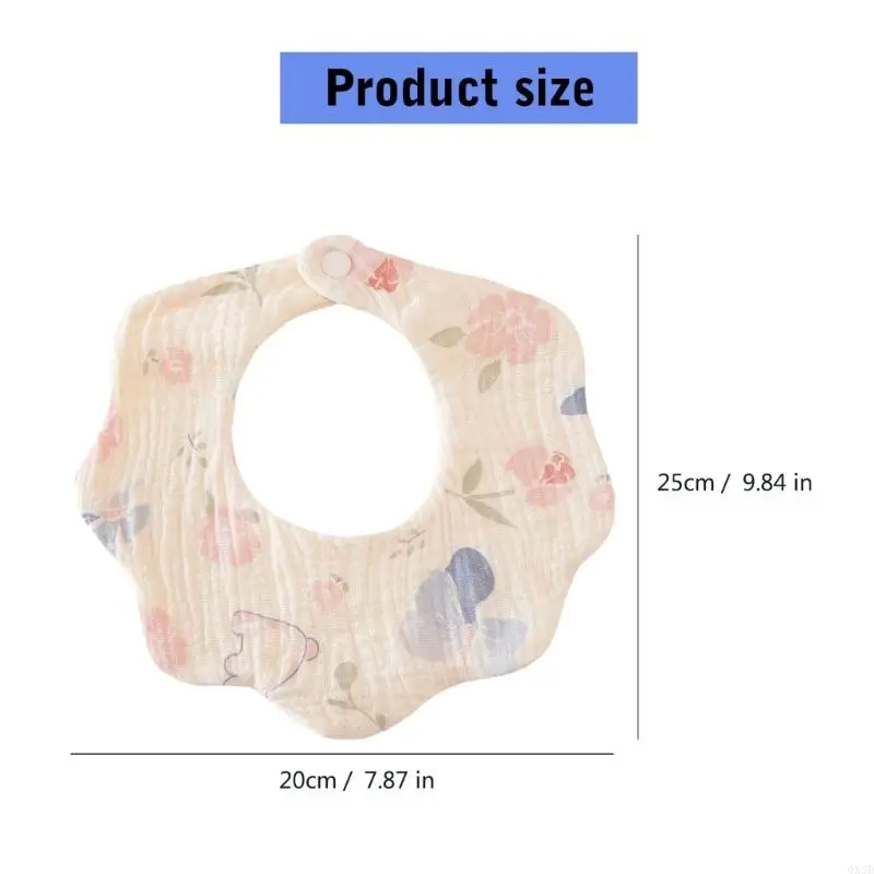 QX2D Babero Babero Unisex Algodón Babero 6 Capa Babero Babero Babero Feeding Lovel - imagen 5