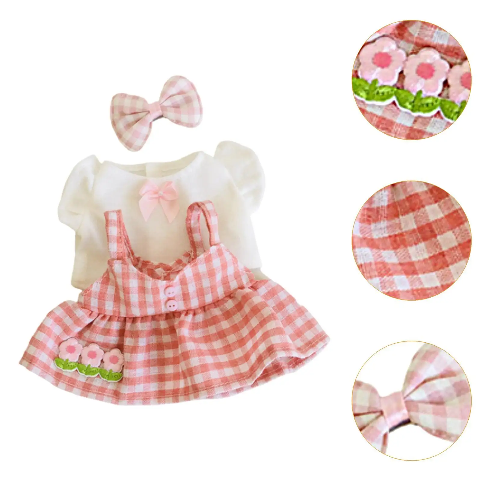 3 Pieces 20 Cm Miniature Doll Clothes, Cute Doll Clothes, Handmade, Clothes, Girls Doll Outfits for 20 Cm Large Plush Dolls