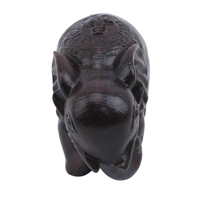 Artesanías de elefante de madera de agar negro, Mini figuritas de animales de madera, adorno para el hogar Fengshui, decoración artística de madera tallada Natural de la suerte - imagen 5
