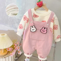 Conjunto sudadera con capucha y leggings de felpa para niña – Invierno