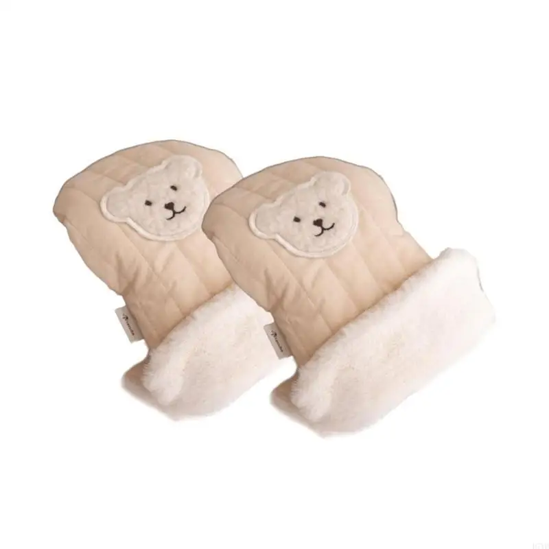 D7YD Guantes mano cálidos y resistentes viento, protectores manos lindos y aislados para cochecitos bebé - imagen 5