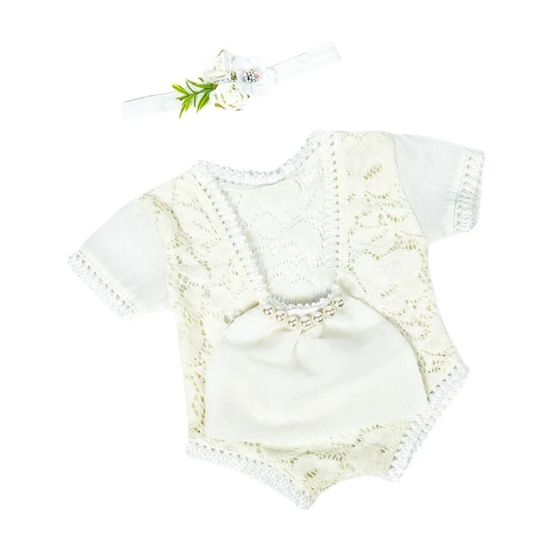 M76C recién nacido Fotografía para bebés Props encaje chicas Juego diadema cabeceo - imagen 4