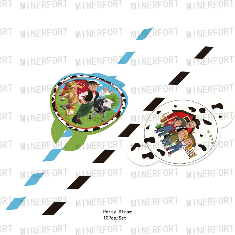 La Granja suministros para fiesta de cumpleaños decoraciones Zenon vajilla desechable para niños taza plato servilleta pajitas suministros de baño para bebé evento - imagen 4