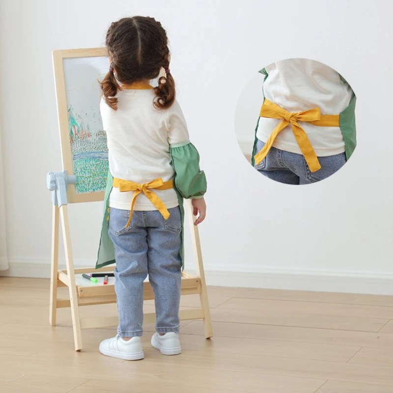 Bata de pintura para niños, babero impermeable para bebé, delantal para guardería, pintura sin mangas, conjunto de paños para eructar de dibujos animados, accesorios para niños - imagen 5