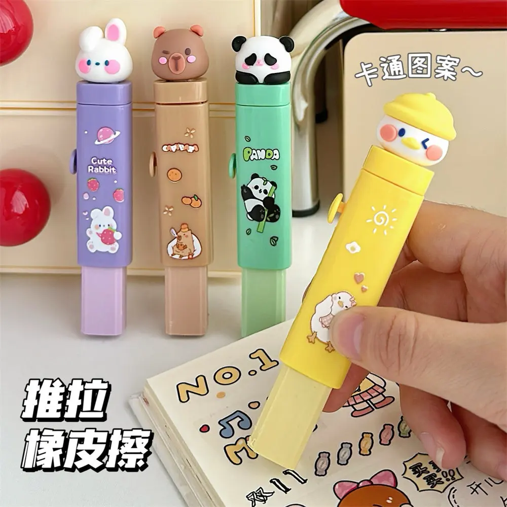 Borrador de empuje extraíble con dibujos animados para mascotas, premio de estudiante de escuela primaria, papelería de aprendizaje, sin rastro, sin sombra - imagen 3
