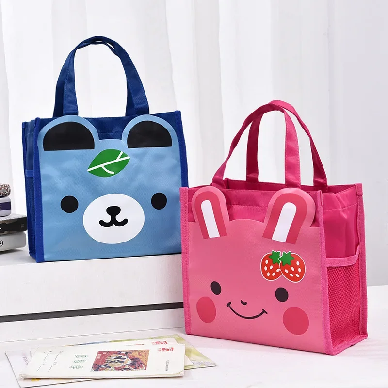 Bolsa de almuerzo térmica portátil para niños, bolsa de almuerzo con aislamiento de dibujos animados, bolsa Bento enfriadora, bolso contenedor de cena para niños - imagen 3