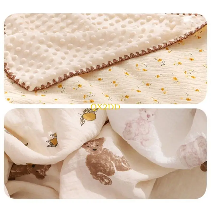 QX2D Throw SwaddleWrap Toalla baño Manta receptora Manta Puntos para niños pequeños recién Nacidos - imagen 3