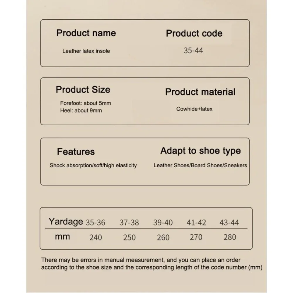 Plantilla deportiva de látex de cuero cómoda, plantillas de piel de vaca transpirables con relleno suave, plantillas de soporte para arco absorbente de golpes para el cuidado de los pies - imagen 5